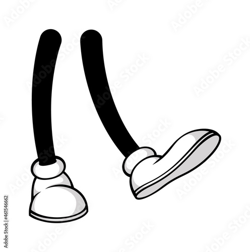 Step position of legs, clipart pose isolated. Human limb pair and footwear, drawing walking motion. Vector illustration