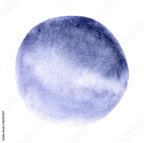 Abstract blue watercolor shape as a background isolated on white. Watercolor clip art for your design	