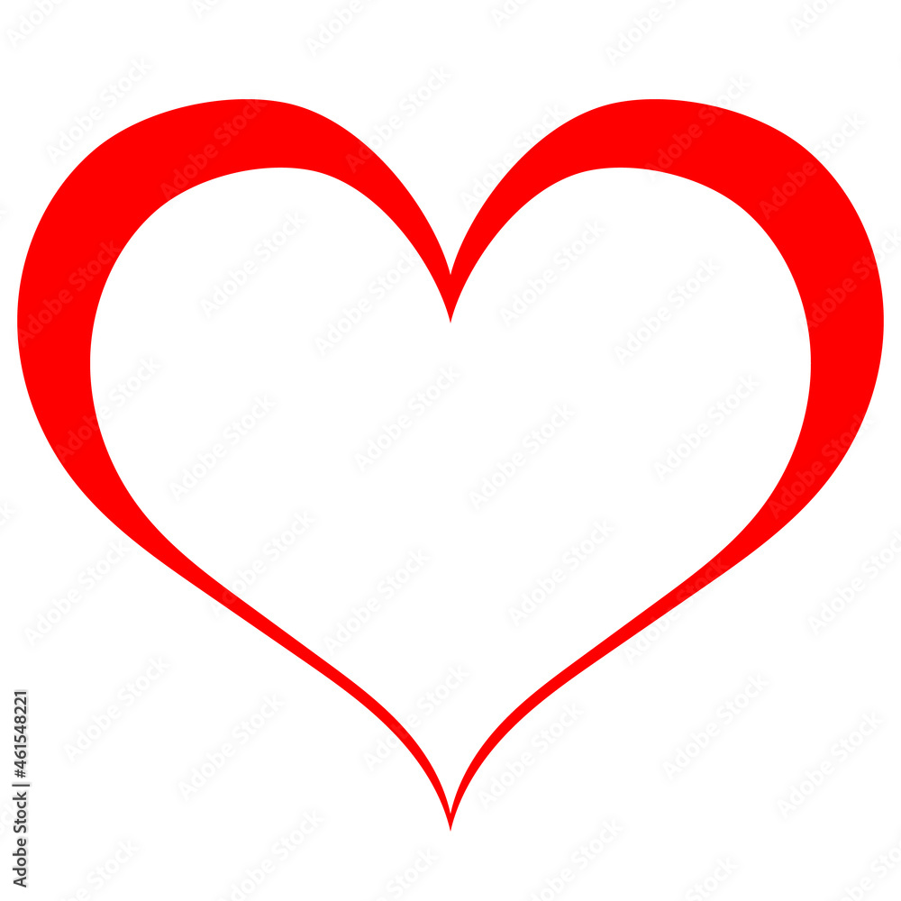 Red heart - vector flat cartoon drawing for creating a holiday card. Valentine's Day emblem for web design of flyers and leaflets. Red heart - vector flat cartoon drawing for creating a holiday card. Valentine's Day emblem for web design of flyers and leaflets.