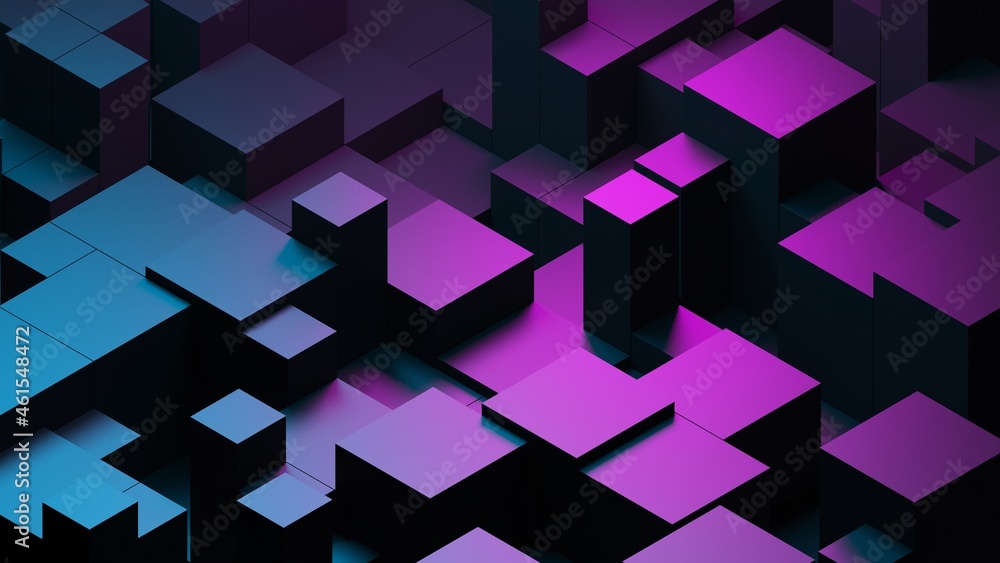 Abstract blue purple digital data background 3d render polygon. Abstract techno purple geometric technology background. 3D Rendering purple. Abstract blue purple digital data background 3d render polygon. Abstract techno purple geometric technology background. 3D Rendering purple.