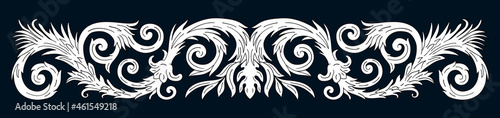 Baroque style ornate border. Vintage design EPS 10 vector illustration.
