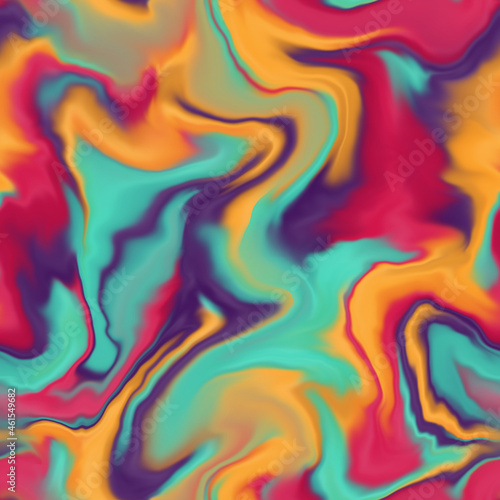 Abstract illustration with holographic effect. Seamless pattern. Overflows of bright colors.