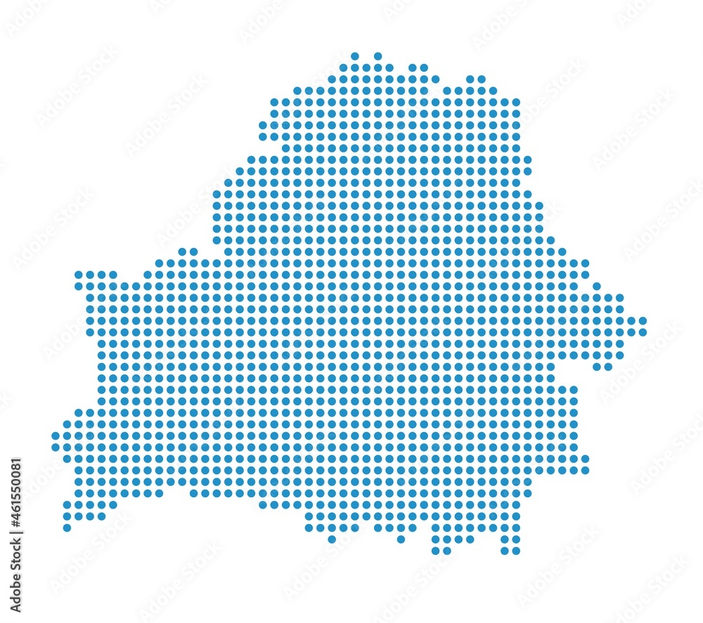 Outline map of Belarus from dots