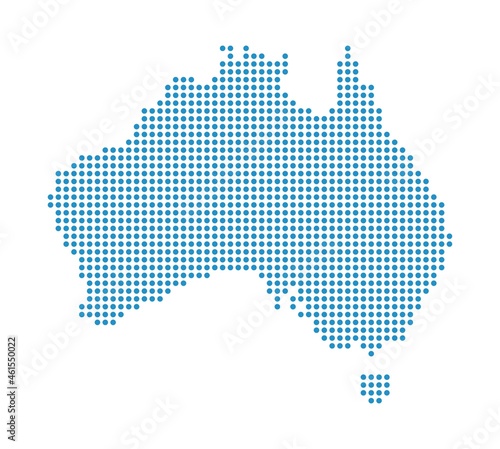 Outline map of Australia from dots