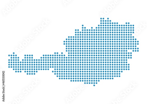 Outline map of Austria from dots