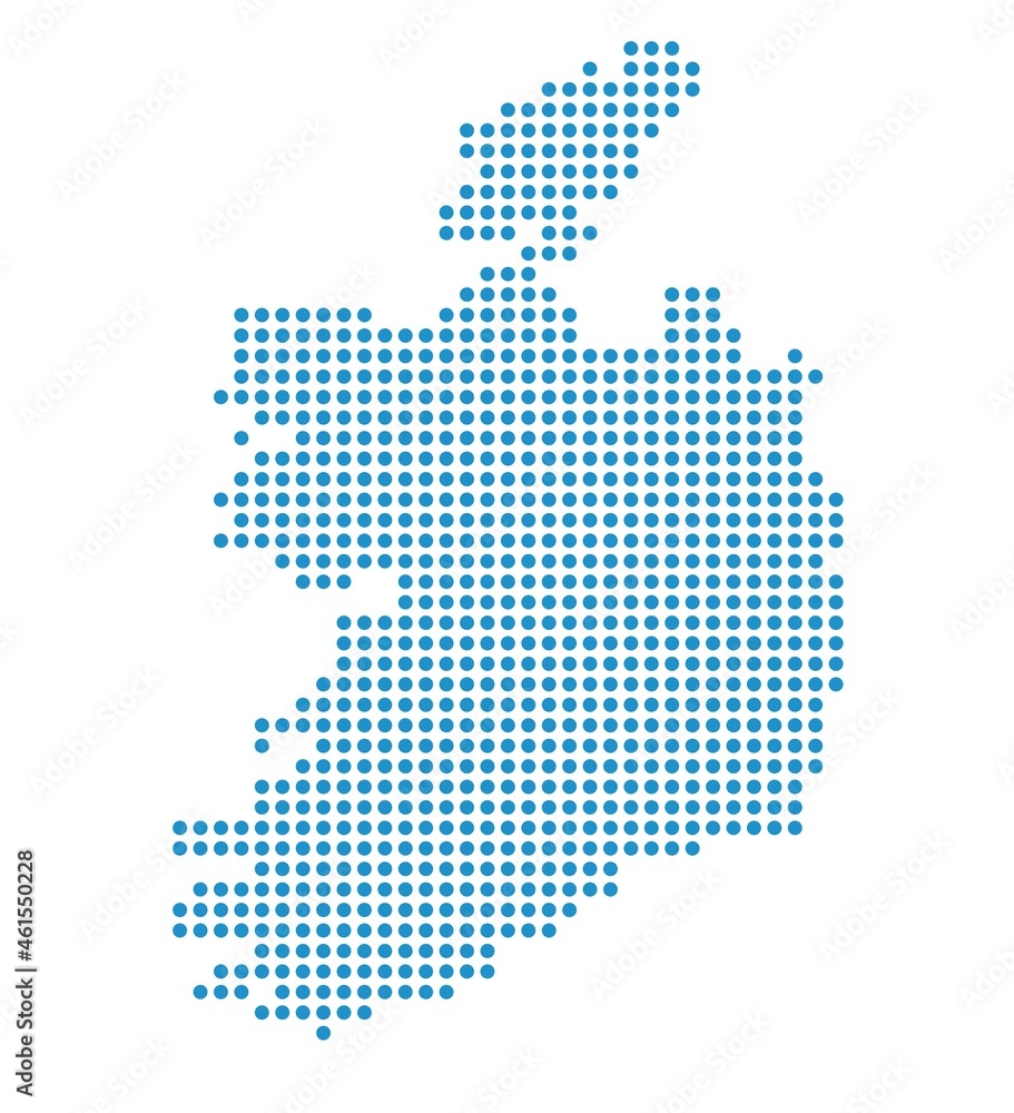 Outline map of Ireland from dots