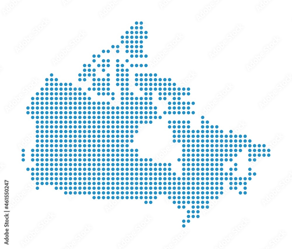 Outline map of Canada from dots