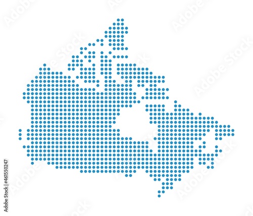Outline map of Canada from dots