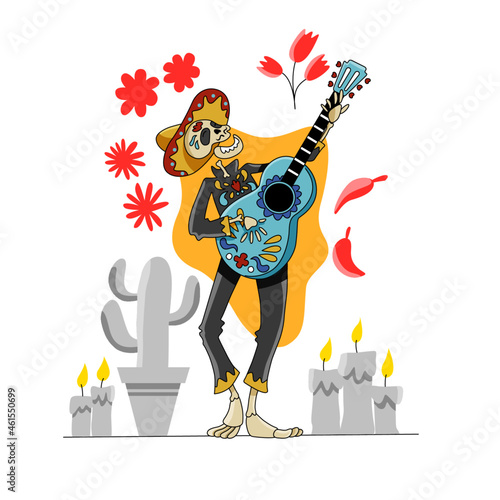 singer celebrating dia de los muertos