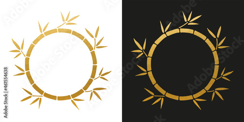 Golden Bamboo Frame - Vector Decoration