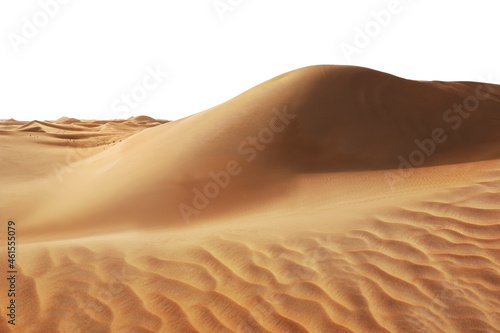 Valokuvatapetti Sand dunes on white background. Wild desert