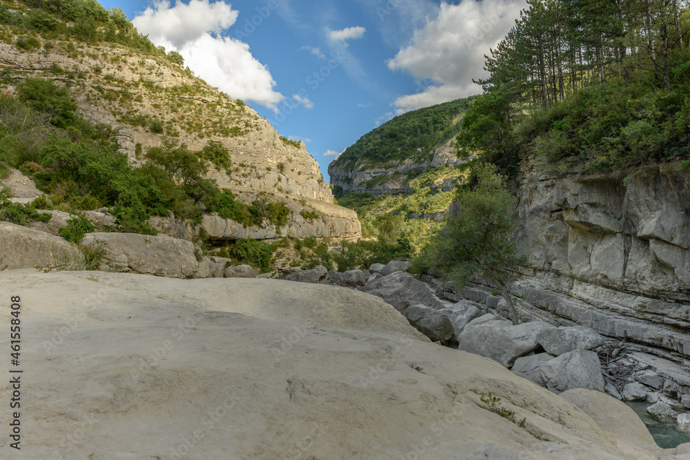 Meouge gorges, nature reserve in France.