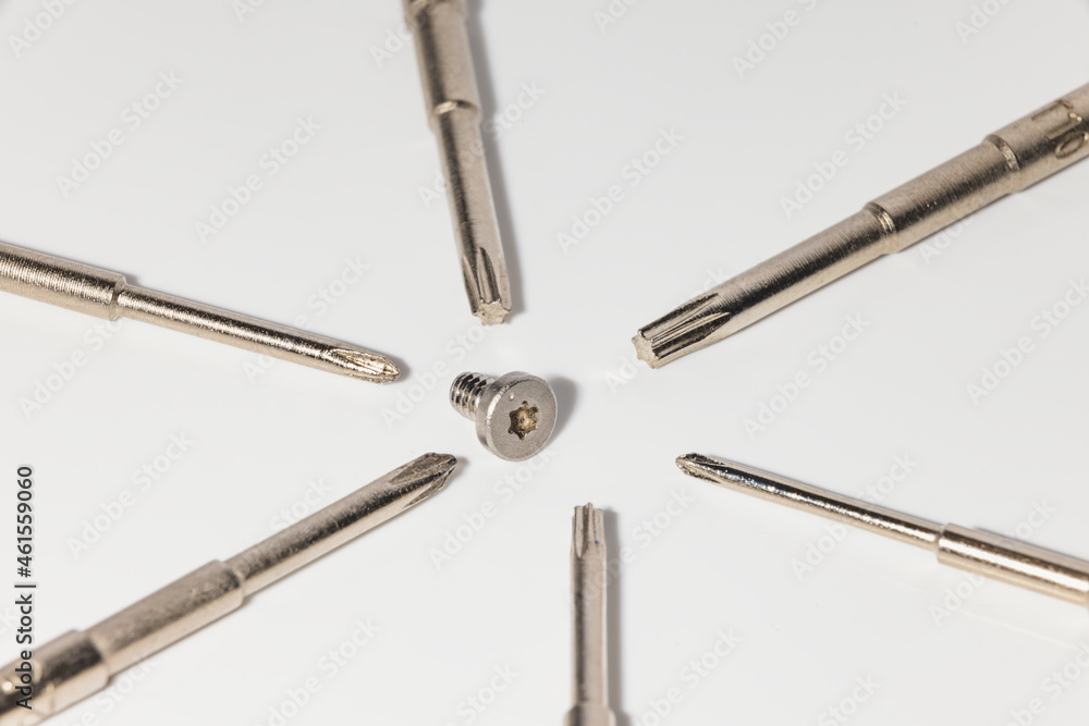 Screwdriver set macro with small torx bolt Screwdriver set macro with small torx bolt