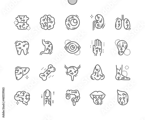 Artificial organ. Science  prosthesis  surgery  engineering  implant. Part of body. Health care  medical and medicine. Pixel Perfect Vector Thin Line Icons. Simple Minimal Pictogram