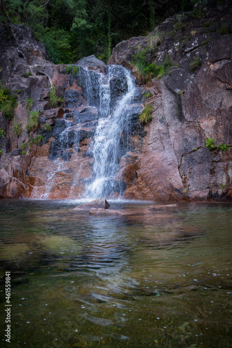 Tahiti waterfall in Geres National Park  in Portugal