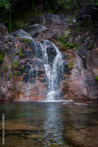 Tahiti waterfall in Geres National Park, in Portugal