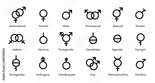 Tableau sur toile Set of gender vector icons