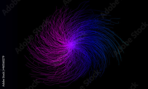 Abstract swirl glowing galaxy on dark universe.