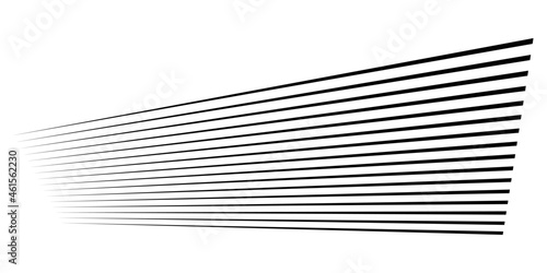 3D straight, parallel dynamic irregular lines, stripes element. Action, burst, speed comic effect lines photo