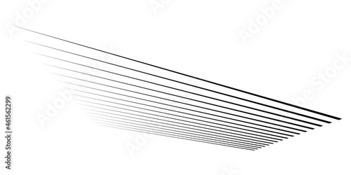 3D straight, parallel dynamic irregular lines, stripes element. Action, burst, speed comic effect lines