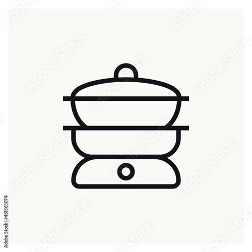 Double boiler food icon vector