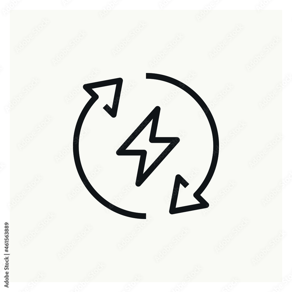 Renewable energy arrows icon vector Renewable energy arrows icon vector