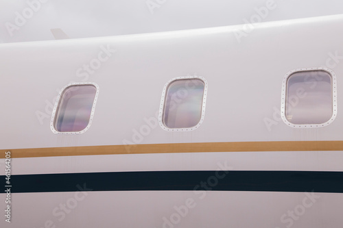 business jet aircraft outside in airport