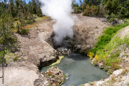 Dragon Mouth Spring geothermal feature in Yellowstone National Park