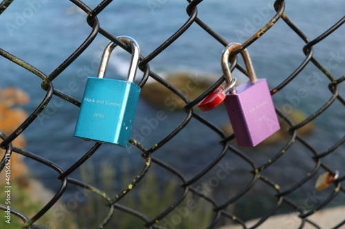 Love locks by the sea. 
