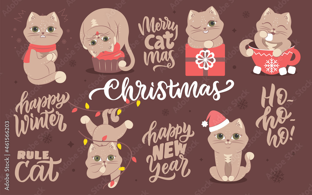 he set of cats for Merry Christmas designs etc he set of cats for Merry Christmas designs etc