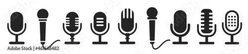 Fotografia Microphone vector icon on white background