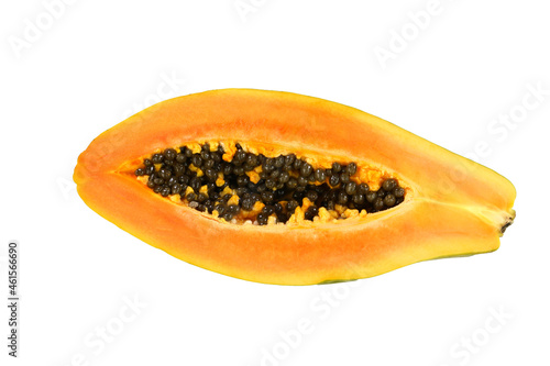  Tropical fruit papaya .   Isaolated on white background.