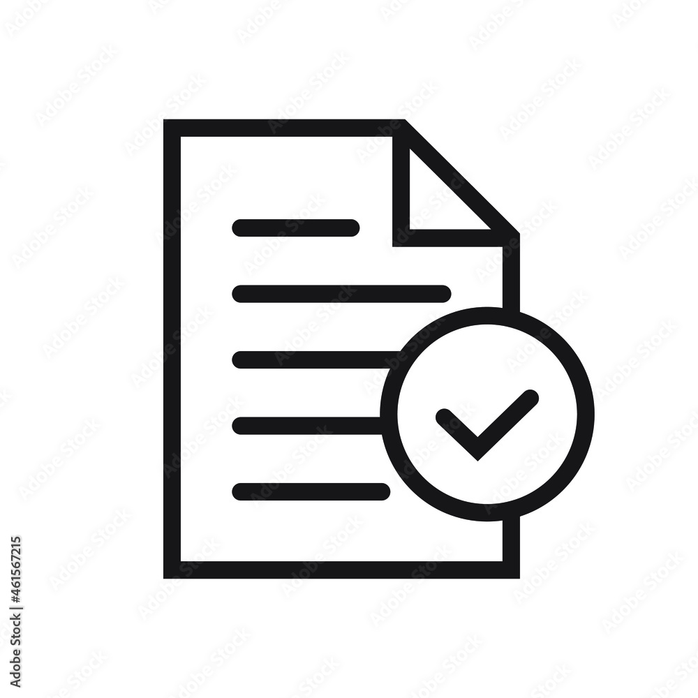 Paper document with check mark icon Paper document with check mark icon