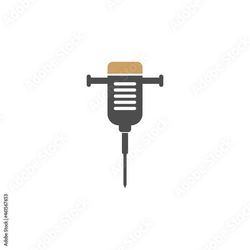 Construction drill icon logo design template