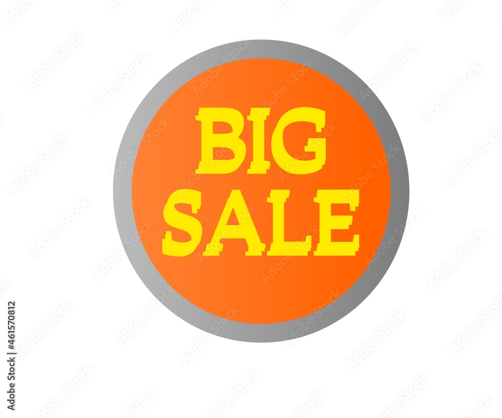 Big sale word button with modern design. Big sale logo. Big sale word button with modern design. Big sale logo.
