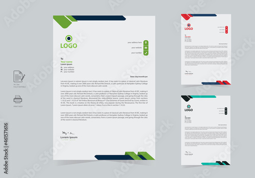 Abstract Modern Business Letterhead Template Design