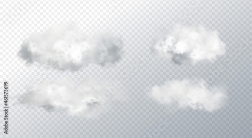 Vector set Abstract realistic fog cloud design element