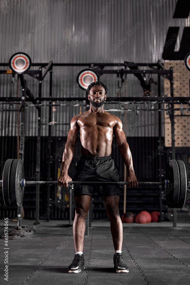 sport, bodybuilding, lifestyle and people concept. young black african