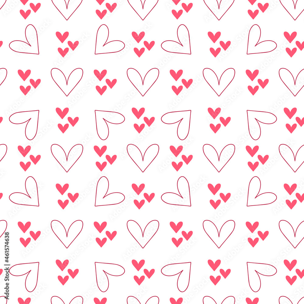 Cute pattern of Happy Mother's Day elements and text on a white background for textile designs or gift paper and bags