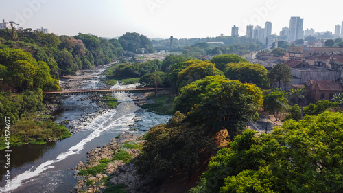 Piracicaba river aerial view