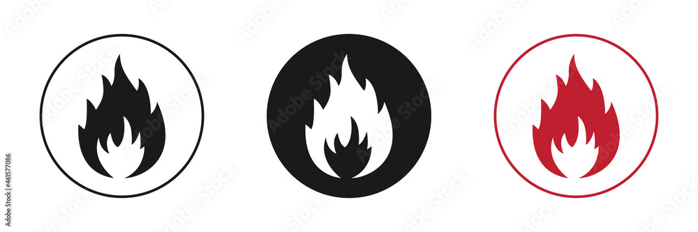 Fire icons set on white background. Illustration Fire icons set on white background. Illustration