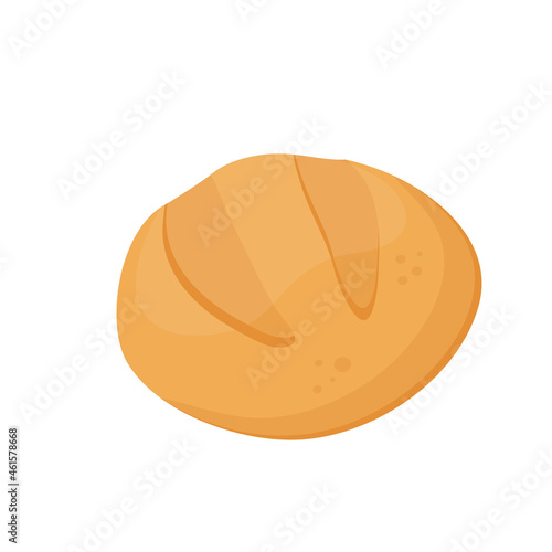 Bread icon. Round wheat bread on white background.