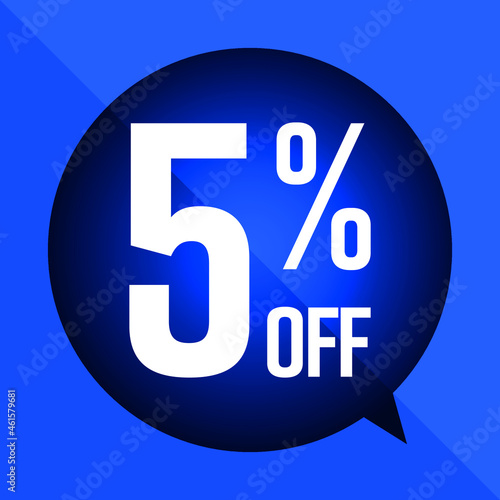 5 % discount blue balloon tag