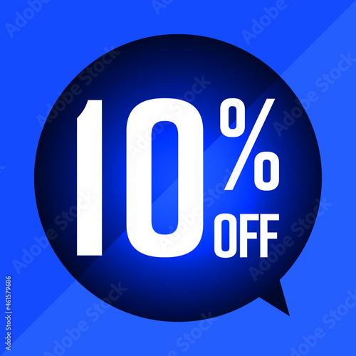 10 % discount blue balloon tag
