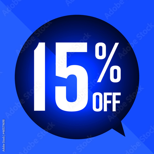15 % discount blue balloon tag