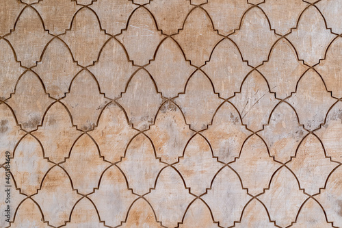 Geometrical arabesque tile pattern in a wall