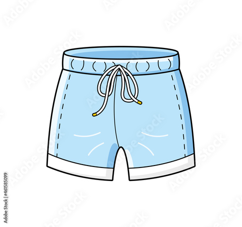 Blue men swim trunks shorts isolated cartoon vector