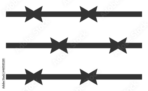 Barbed wire fence icon with flat style. Isolated vector barbed wire fence icon illustrations, simple style.
