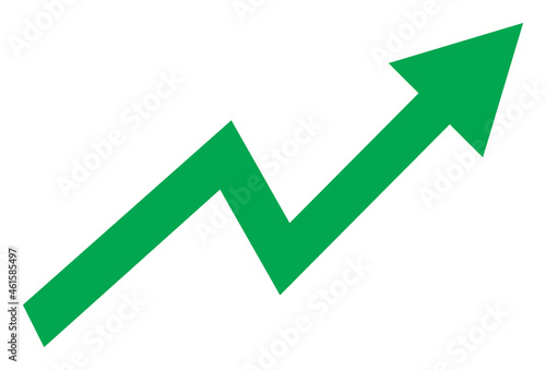 Up trend arrow icon with flat style. Isolated vector up trend arrow icon image, simple style.