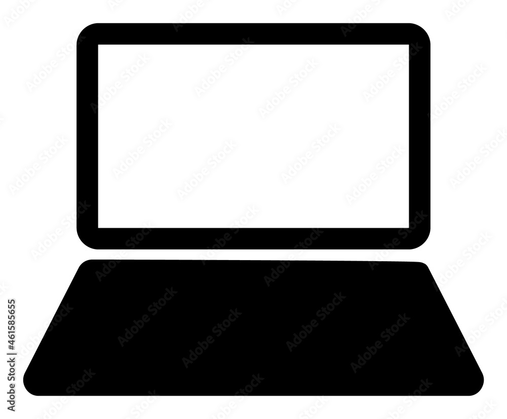 Notebook computer icon with flat style. Isolated vector notebook computer icon image, simple style. Notebook computer icon with flat style. Isolated vector notebook computer icon image, simple style.